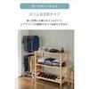 ottostyle.jp Two-Tier Pants Hanger Rack (44cm Wide x 128cm High), Slim Design with Casters, Large Capacity, Holds 20 Pants, Perfect for Clothes, Skirt