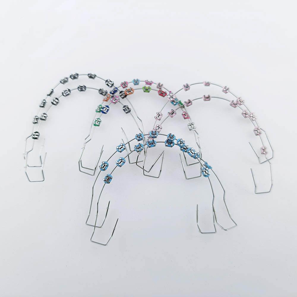 1 Pereche Aparate Dentare Colorate False Aparate Dentare la Modă Bijuterii Pentru Decorarea Temporară a Dinților