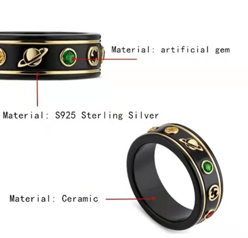 1:1 Sterling Silver 100% S925 Girls Fashion Ring Jewelry with Box Can Be Used As A Gift for Relatives and Friends