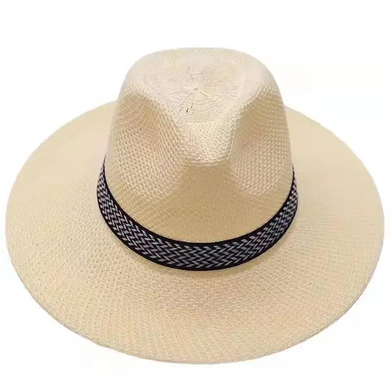 

Men s Summer Straw Hat Beach Large Brim Panama Anti-UV Sun Hat Outdoor Golf Fishing Cap Panama Jack Men s Straw Safari Hat One Size слонова кістка