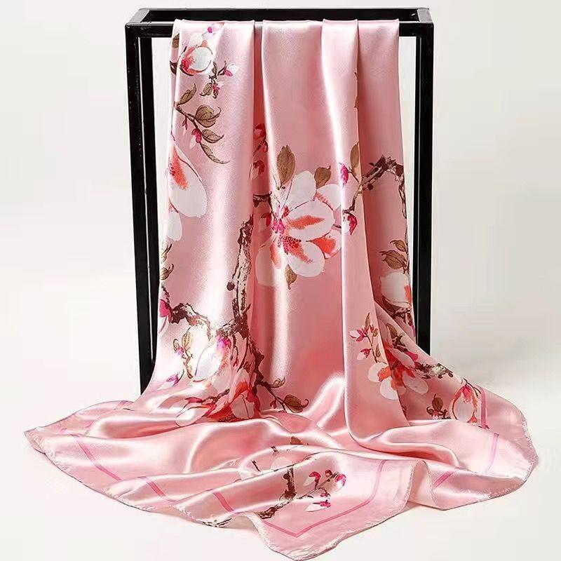 Women's Versatile Sunscreen Shawl with Large Square Scarf Thin Gauze Scarf Silk Scarf As A Gift