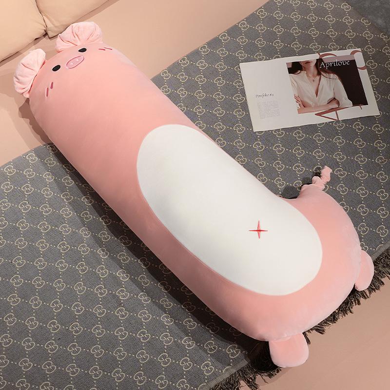 100/120cm Lovely Penguin Dog Zebra Pig Kawaii Long Pillow Stuffed Soft Animal Dolls Sleeping Toys