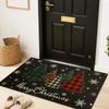 1pc Christmas Welcome Mat with Plaid Tree - Winter Indoor Outdoor Doormat for Front & Rear Door