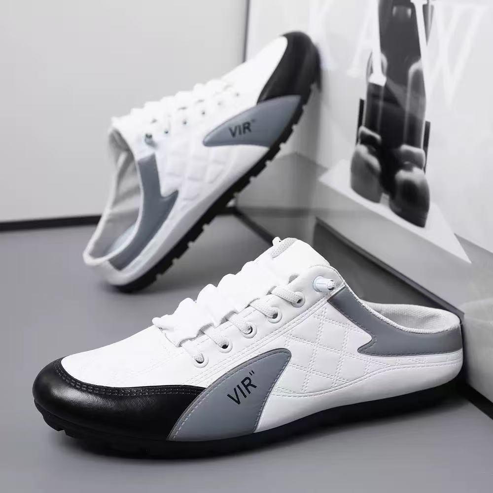 Men's Summer Slip-On Breathable Half-Slippers - Soft Sole Sporty Casual Shoes