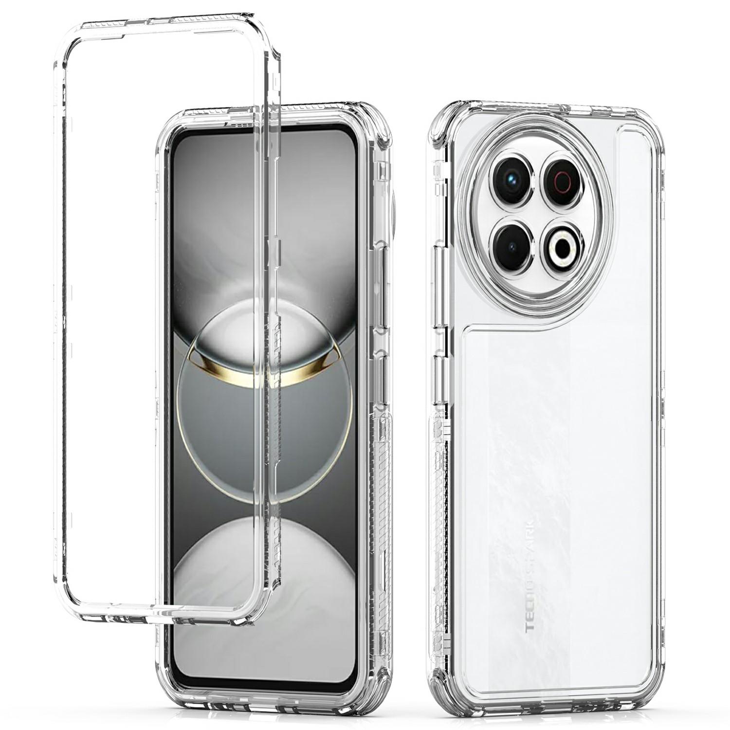 

For TECNO Spark 30 Pro 4G Case 3 in 1 Detachable Anti Drop Clear PC+TPU Phone Back Cover As Shown A