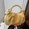 Niche Hand-held Pleated Bag Women's 2026 Summer New Retro Underarm Bag Ins Shoulder Messenger Bag