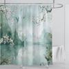 Chinese Style Flower and Birds Tree Shower Curtains Crane Pattern Bath Curtain Waterproof Bathroom Decor With Hooks 3d Printing