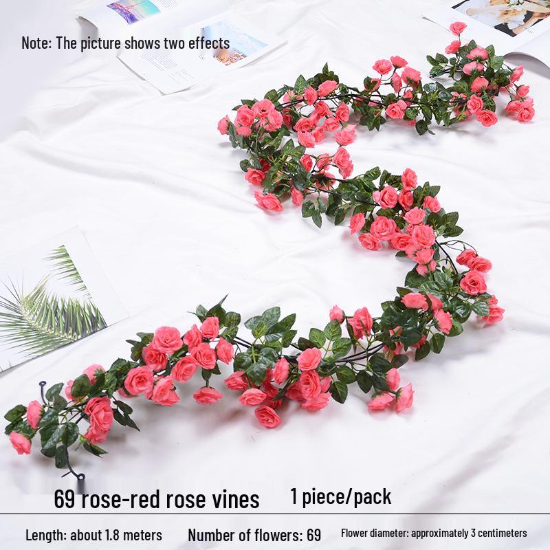 Artificial Rose Vine for Wedding Arches, Staircase Railings, and Ceiling Decor