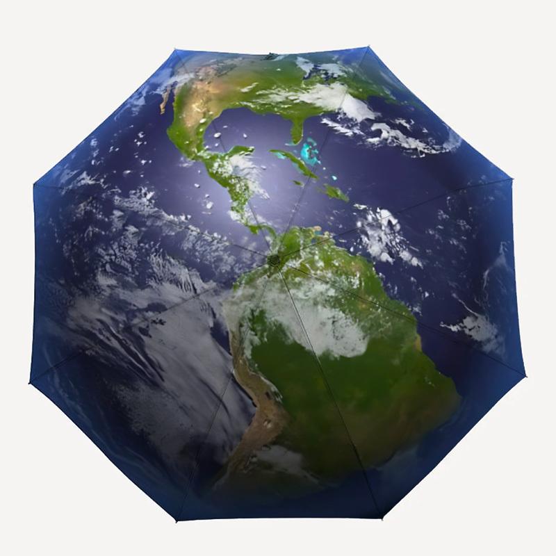 

1PC Earth Globe Automatic Open/close, All-Season Portable Folding Umbrella for Women & Men yy250919216