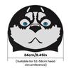 Adult Silicone Swimming Caps Funny Dog Print Unisex Headwear Funny Husky Design Swim Hat Waterproof Cute Cartoon Swimming Caps
