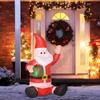 Santa Claus Christmas Decoration, 1.2 M, Self-inflating, LEDs, Incl. Blower, Red + White