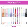 12 Pcs Glitter Beadable Ballpoint Pens, Colorful DIY Retractable Sequin Bead Pen Kit with Pentagram, Fancy Beadable Ballpoint Stationery for Creative