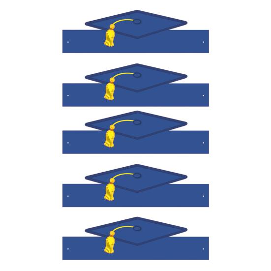 5 Stück Arzthüte aus Papier, Unisex, 3D, Einweg, verstellbare Größe, Abschlussfeier, Foto-Requisite, Abschlussfeier, Bachelor-Stirnband, Master-Akademische Kappe