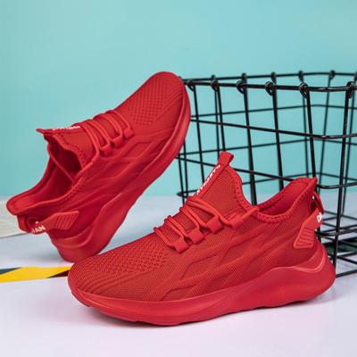 Fashion Fujeak Casual Sport Shoes Light Sneakers Red Athletic Jogging Tennis Shoes Breathable Black Running Footwear Male Tennis Shoes