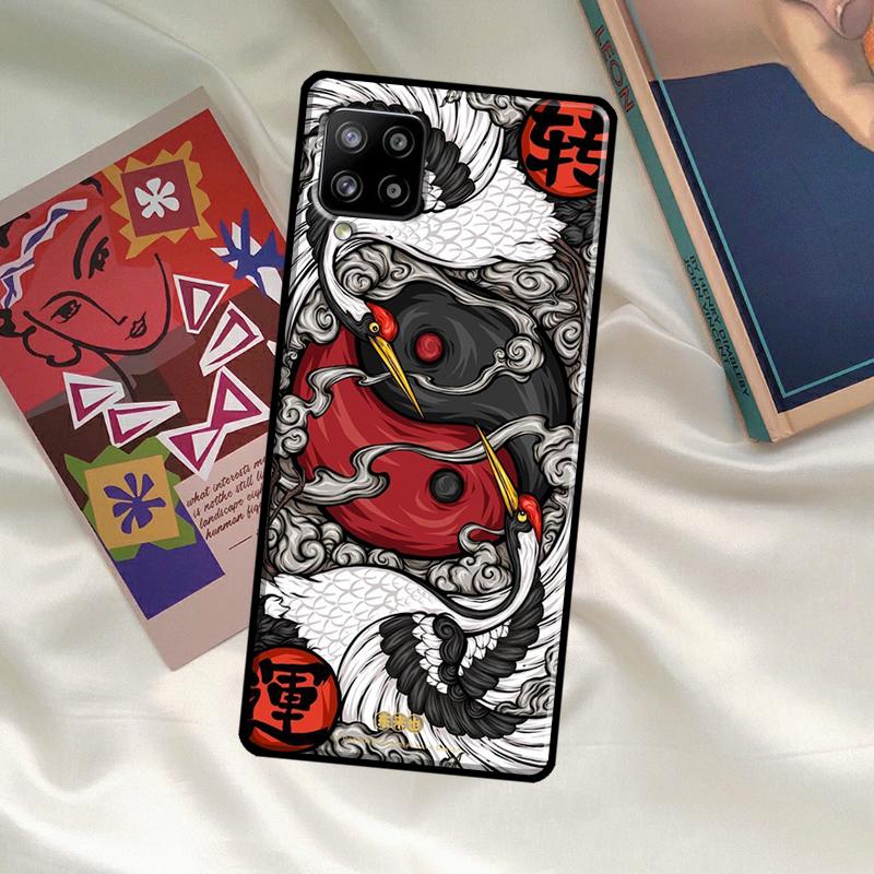 Art Crane Waves Case For Samsung Galaxy A06 A16 A56 A36 A26 A54 A34 A14 A52 A32 A12 A13 A33 A53 A15 A35 A55