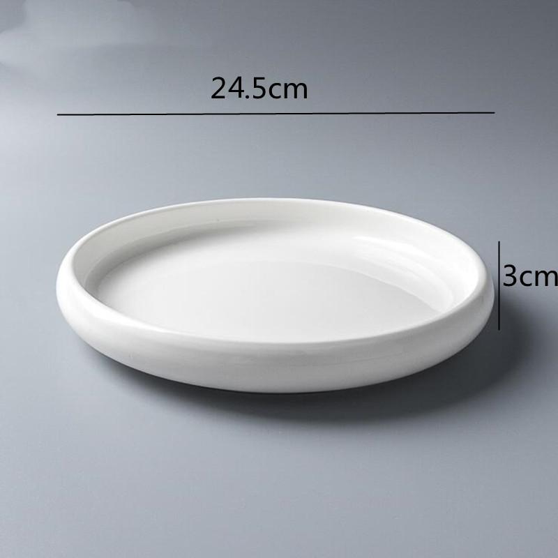 Creative Round Nest Plate Ceramic Western Steak Plate Kitchen Household Simple Dinner Plate Afternoon Tea Dessert Fruit Tray