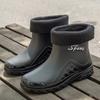 2025 fashion short water shoes men's, light and wear-resistant rubber shoes kitchen non-slip low-top waterproof rain boots men