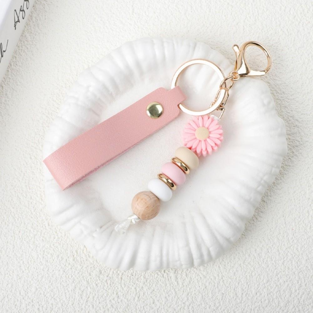 Colored Daisy Pendant Keychain Silicone Mobile Phone Lanyard New Bag Pendant Gifts