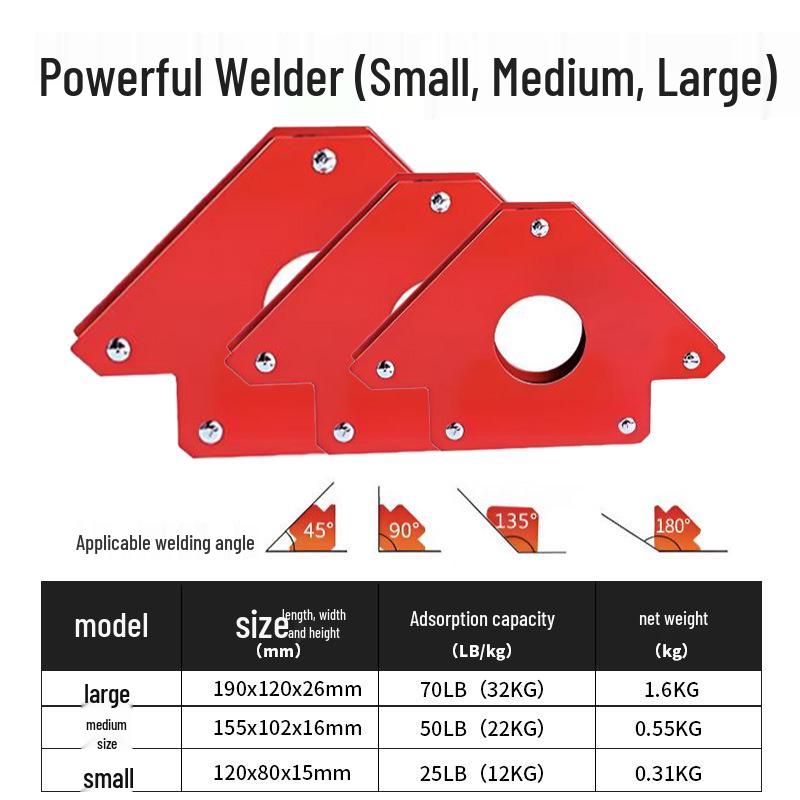 Welding Positioner with Strong Magnetic Suction for Right Angles
