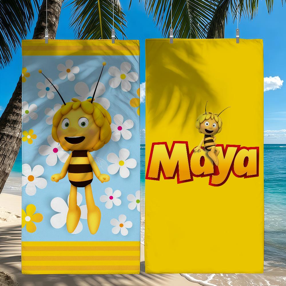 Cartoon M-Maya the Bee Towel Beach Shower Bath Travel Lightweight Skin Friendly for Pool Camping Cruise Summer