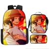 Animation ONE PIECE schoolbag three-piece play peripheral backpack large capacity middle school student outdoor campus computer bag