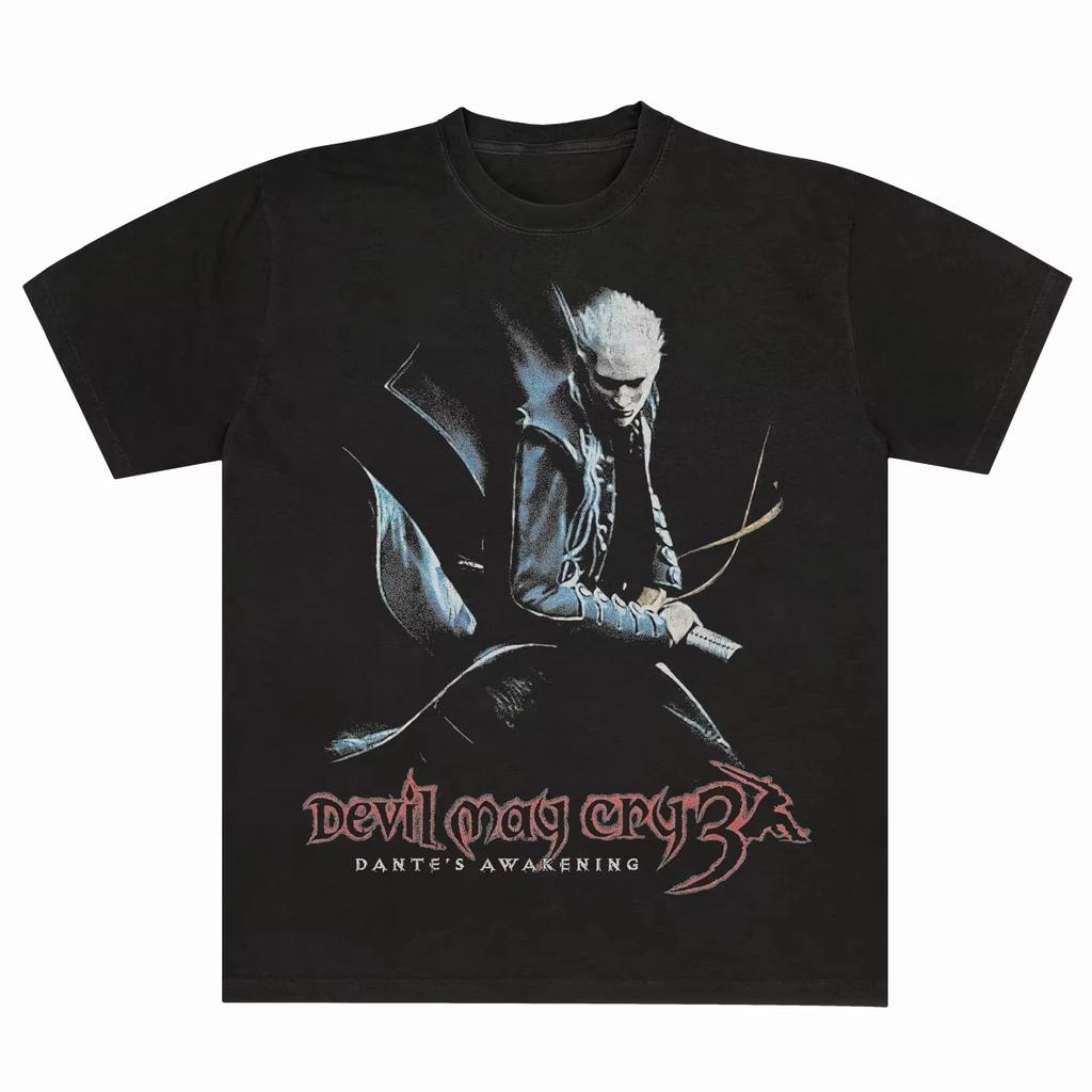 Devil May Cry 3 Dantes Awakening Dante Retro Action Game T Shirt Men's and Women's Vintage Graphic Tee Streetwear Summer T Shirt