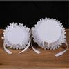 Elegant White And Gold Wedding Decorative Basket For Bridal Ceremonies Parties Decors Durable Fabric Storage Container