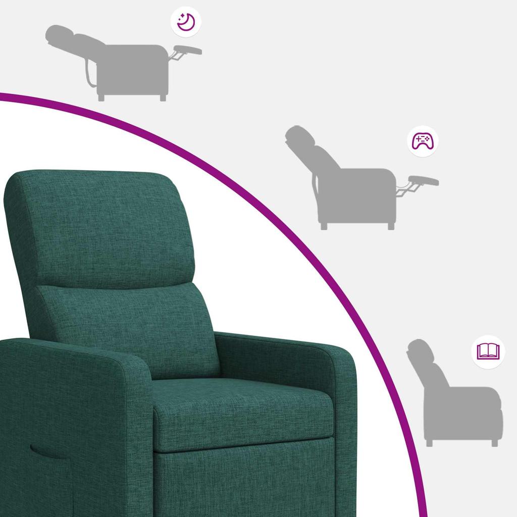 Recliner Dark Green Polyester