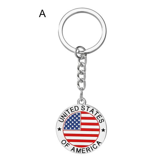 1/4ks Keep America Great Again Keychain Cross Goddess Shape Vzor americké vlajky Kovový přívěsek na klíče pro politické nadšence