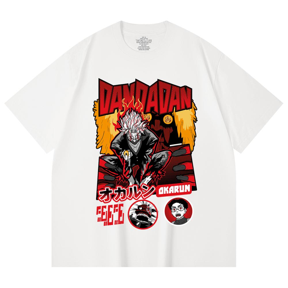 230 g/m² 100% Baumwolle Dandadan V26 Okarun Turbo Print Unisex Schweres Baumwoll-T-Shirt