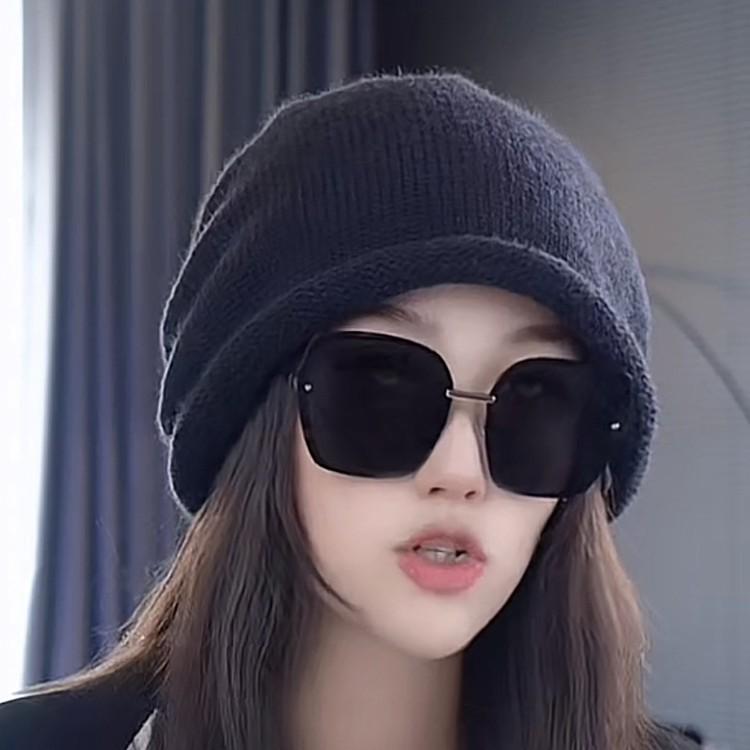 Neukundenrabatt: 2025 Herbst/Winter Damen Vielseitige Japanischer Stil Slouchy Strickmütze für Großen Kopfumfang