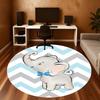 1pc Elephant, Bowtie Round Chair mat Area Rug - Non-Slip, Floor Mat for Office, Bedroom, Ideal home decor Christmas Gift p0811457