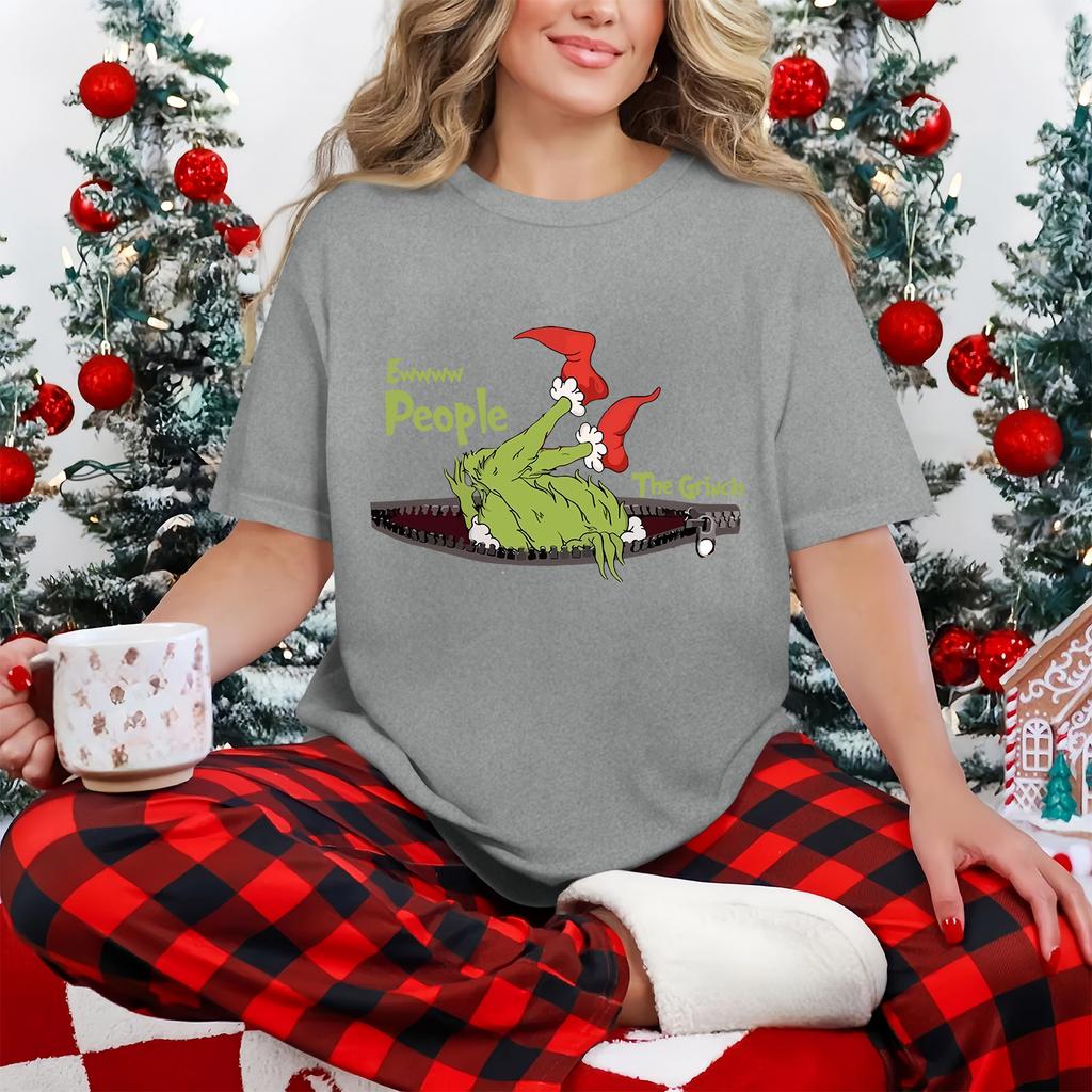 Women's Casual Printed T-Shirt Round Neck Pullover Short Sleeve Top