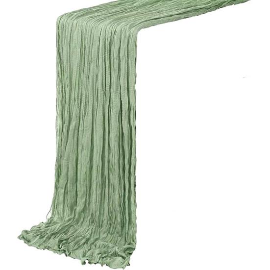 Nordic Pleated Table Runner Textured Gauze Fabric Decorative Tablecloth for Wedding Party Decor Wrinkle Napkins Placemats Elegant Photography Backdrop