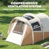Inflatable Camping Tent w/ Air Pump, Easy Setup 2-3 Person Blow Up Tent, Khaki