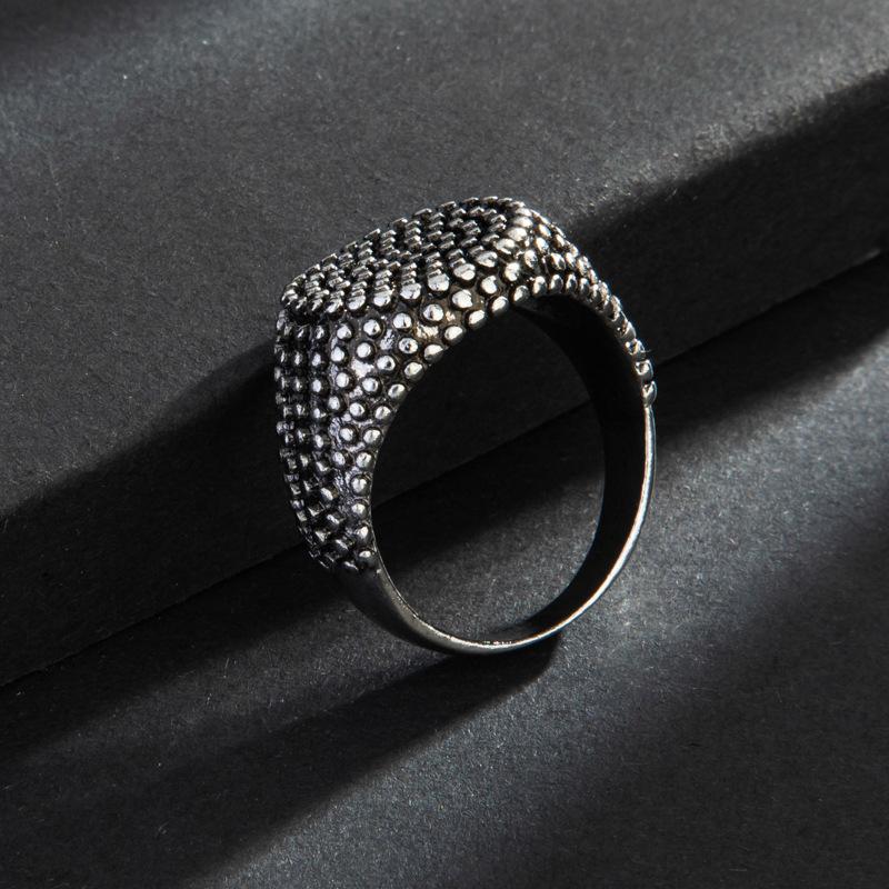 European and American New Minimalist Design Circular Raised Dot and Pockmarked Ring