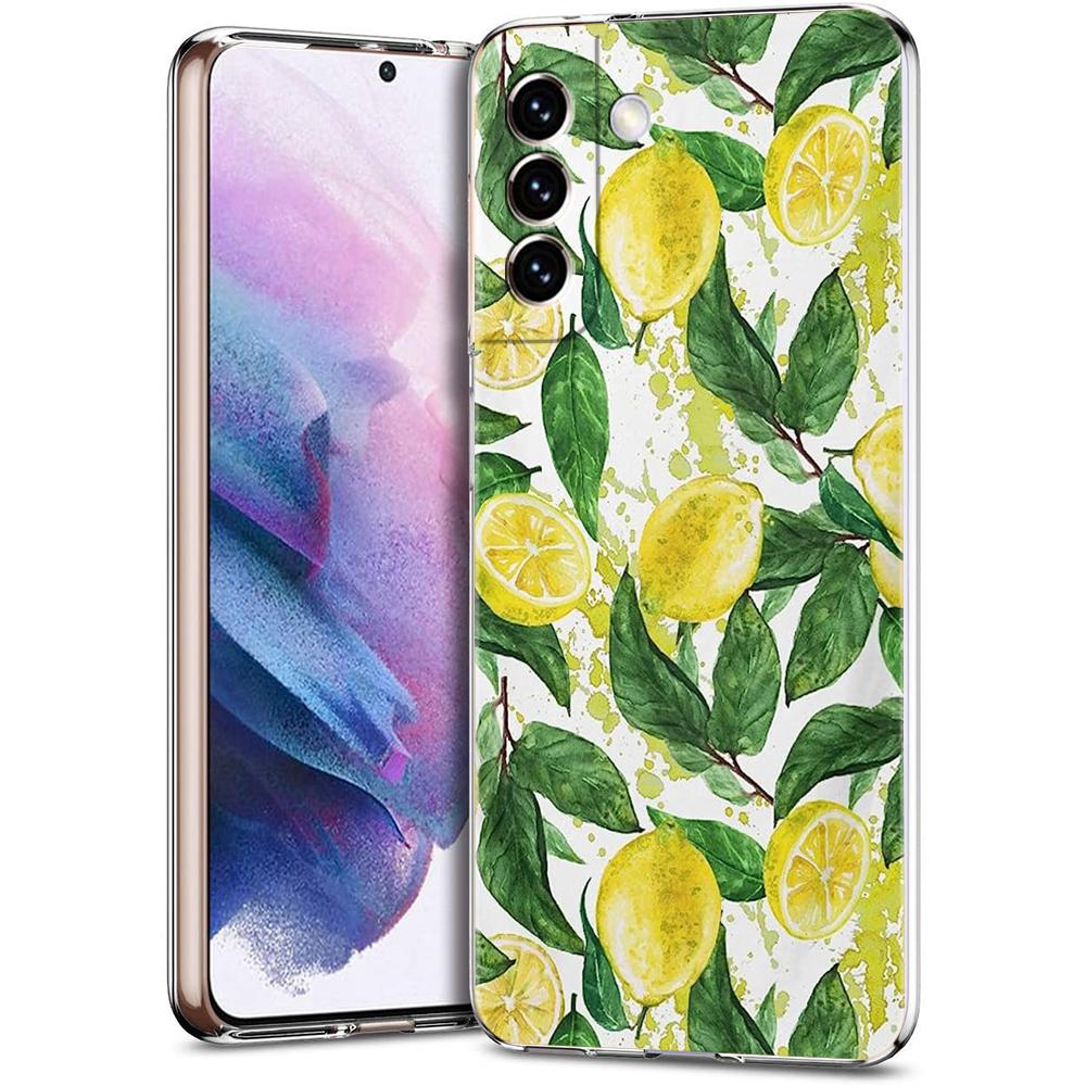 Mediterranean Lemon Case for Samsung Galaxy S24 S23 S22 S20 S21 FE Ultra S24 S23 S10 S10E S9 S8 Plus 5G Transparent Phone Shell