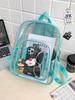 Women's Large Capacity Transparent PVC Backpack - Lightweight, Waterproof, Versatile Shoulder Bag for Students.