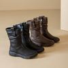 2025 Autumn and Winter New Leather Medium Boots Women's Martin Boots Versatile Thin Boots European and American Retro Knight Boots