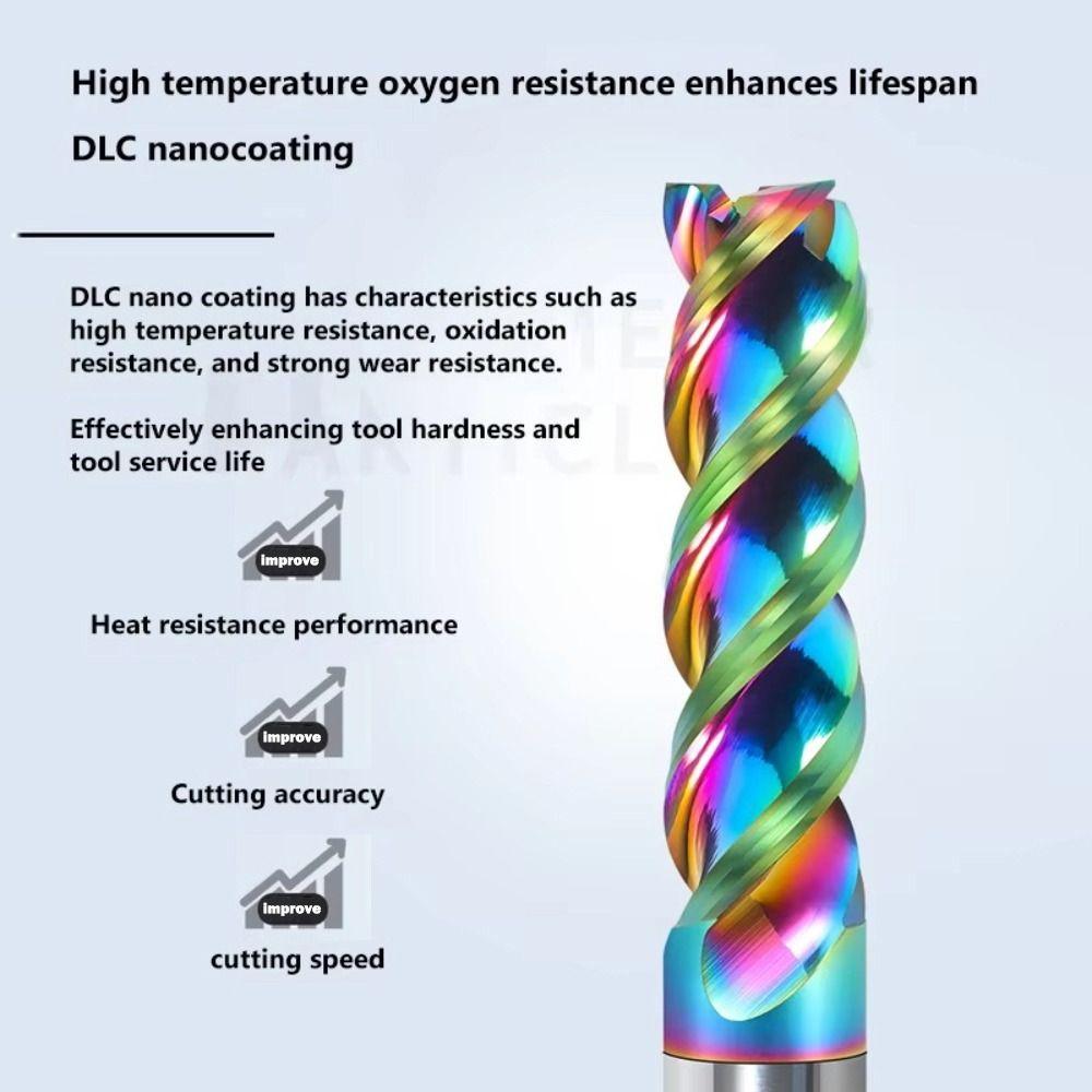 HRC65 Metal Milling U-groove CNC Carving Bit Special CNC 3 Flute End Mill