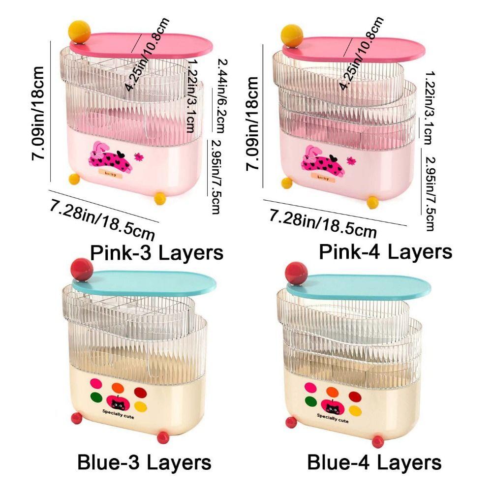 Dustproof Eye Shadow Storage Box Plastic Earrings Ring Box Rotatable Makeup Brush Holder  Vanity