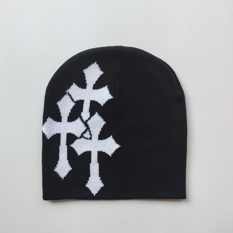 Y2K Kreuzstrickmütze Herbst Winter Street Unisex Warm Persönlich Vielseitig Nischen Beanies