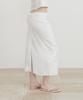 Sin And Lee (W) Mellow Eye Satin Belted Skirt White