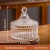 Stylish Glass Storage Jar with Lid: Versatile Clear Jar for Candies, Cotton Swabs, Makeup Brushes, Pens, or Tea.
