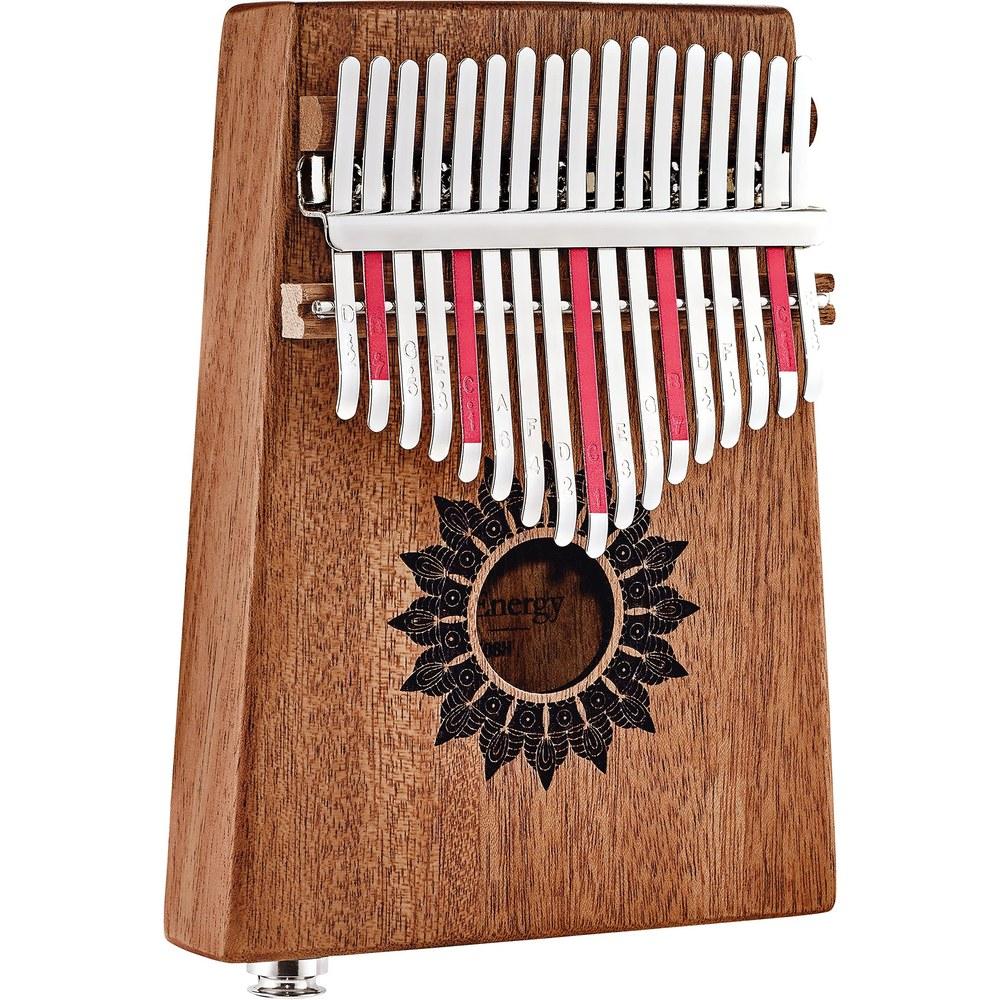 Sonic Energy Electric Kalimba Sound Hole Pickup Mahogany 17 Keys C Major Scale PKL1708H Case Bag Cloth Tuning Hammer Included