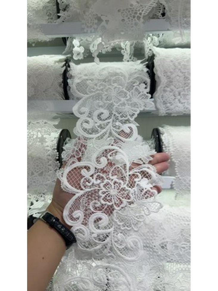 Hollow Embroidery Craft Lace: Cotton, Milk Silk, Polyester Options белый