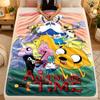 Flannel BlanketAdventure Time Cartoon Warm Soft Throw Blanket for Indoor Sofa Bed Living Room Use