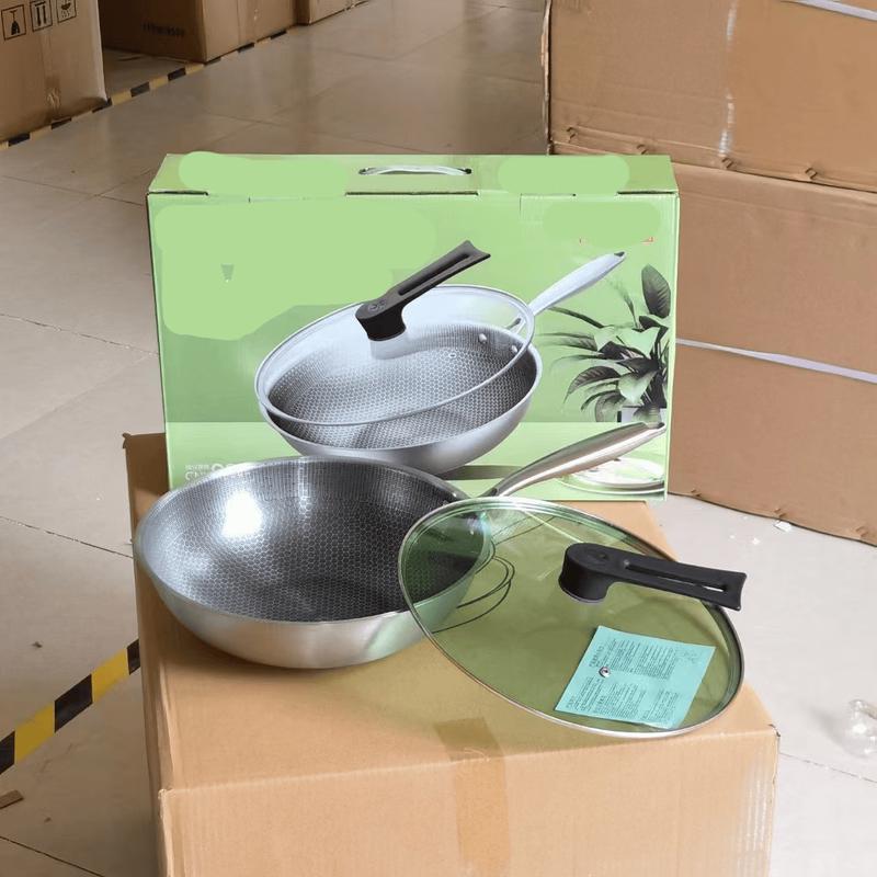 Wutuo Honeycomb 304 Stainless Steel Non-stick Wok