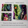 Dinosaur city destruction. Bedding Duvet cover sets Duvet covers Pillowcases gifts (1 * Duvet Cover 2 * Pillowcases, without duvet insert)