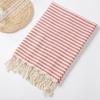 Customized 100% Cotton Hamam Beach Towel Striped Turkish Tassel Printed Adult Sports Logo Bath Swim Travel Quick-Dry All-Season